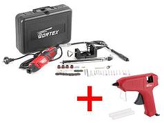 Гравер электрический WORTEX MG 3218 E в чем. + аксессуары+АКЦИЯ (В ПОДАРОК GG114020011 Пистолет клеевой WORTEX