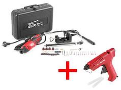 Гравер электрический WORTEX MG 3218 E в чем. + аксессуары+АКЦИЯ (В ПОДАРОК Пистолет клеевой WORTEX GG 1180 в