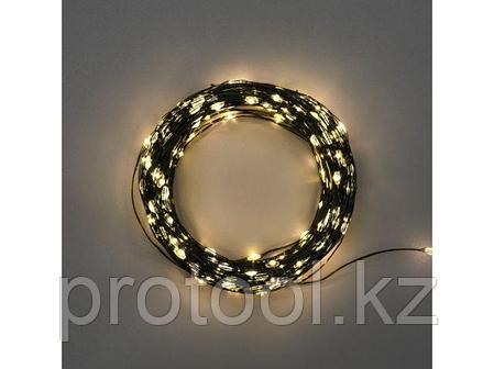 Гирлянда "Роса" 30 м, 300LED, IP20, зеленый провод, теплое белое свечение NEON-NIGHT (С контроллером. Тип, фото 1