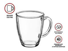 Кружка стеклянная, 350 мл, серия Джой (Joy), PERFECTO LINEA (Кружка выполнена из стекла, подходит для горячих