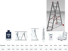 Лестница алюм. 2-х секц. 177/318см 2х7 ступ., 5,8кг PRO STARTUL (ST9947-07) (PRO STARTUL) (ST9947-07)