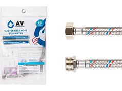 Подводка гибкая, SUS, гайка 3/4" - штуцер 3/4" 50см AV Engineering (16 Bar, 100°С, в пакете) (AV Engineering)