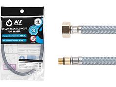 Подводка гибкая, Nylon, иголка м10 короткая - гайка 1/2" 50 см AV Engineering (16 Bar, 100°С, в пакете) (AV