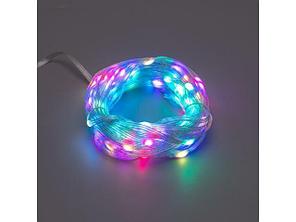 Гирлянда с крупными светодиодами "Нить" 10м, 100LED, IP20, мягкий прозр. провод, RGB NEON-NIGHT (Тип питания:, фото 1