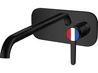 Смеситель для ванны (Lt) D35, серия Lotus черный, a-five (Встраиваемый, Короткий излив) (a-five) (A5-0644)