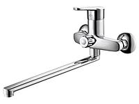 Смеситель для ванны (Lt) D40, серия Crocus хром, a-five (L-излив: длина 384 мм, поворотный. На стену. Лейка и