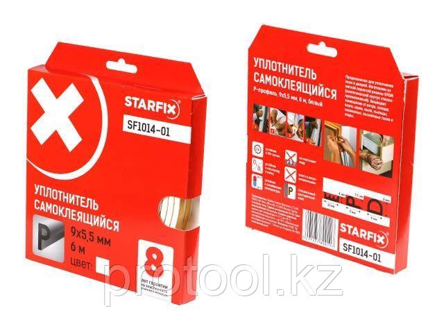 Уплотнитель "P" белый  9х5,5мм 6м (сдвоенный профиль 2х3м) STARFIX (STARFIX) (SF1014-01)