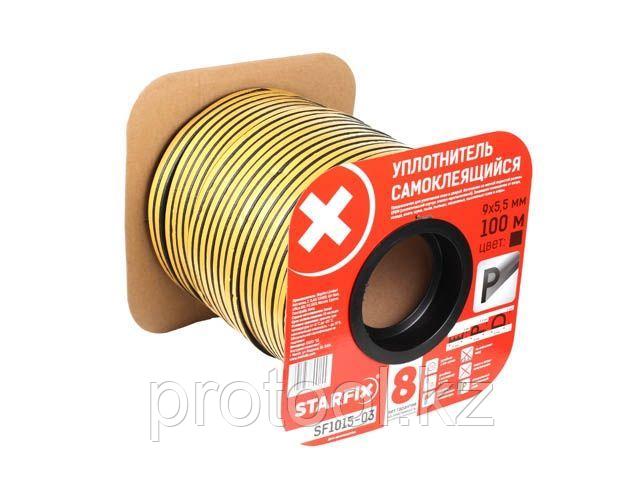 Уплотнитель "P" черный  9х5,5мм 100м (сдвоенный профиль 2х50м) STARFIX (STARFIX) (SF1015-03)