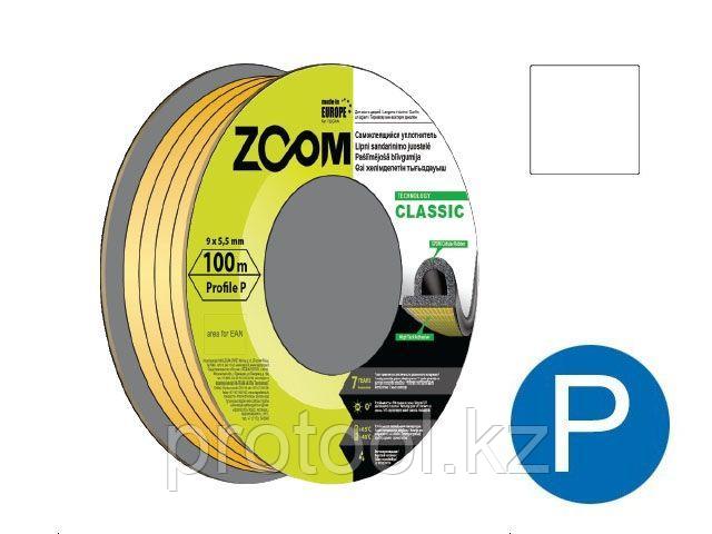 Уплотнитель "P" белый 9x5,5мм сдвоенный профиль (2х50м) ZOOM CLASSIC (ZOOM) (02-2-4-105)