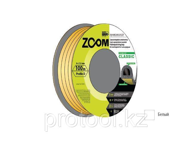 Уплотнитель "D" белый 9x7,5мм сдвоенный профиль (2х50м) ZOOM CLASSIC (ZOOM) (02-2-4-101)