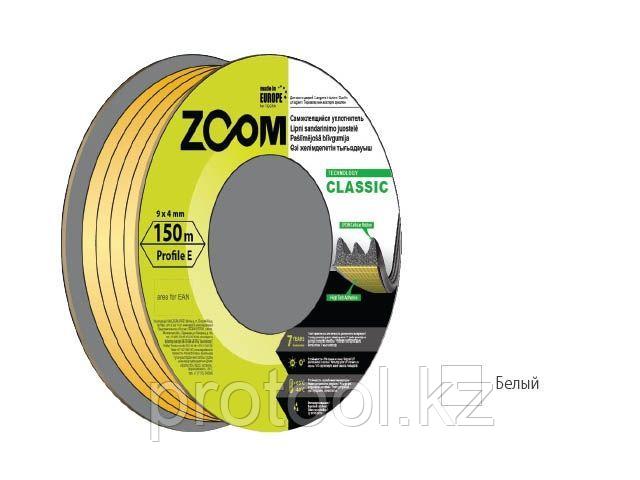 Уплотнитель "E" белый 9x4 мм сдвоенный профиль (2х75м) ZOOM CLASSIC (ZOOM) (02-2-4-109)