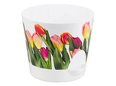 Кашпо НИКА ДЕКО 1,6л с прикорневым поливом (тюльпаны) IDEA (IDEA) (М3077)