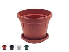 Кашпо с поддоном Gerber (Гербера) d-36 cм, DRINA (цвета в ассортименте) (DRINA) (10187)