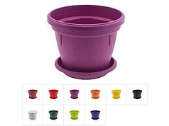 Кашпо с поддоном Gerber (Гербера) d-20 cм, DRINA (цвета в ассортименте) (DRINA) (10184)