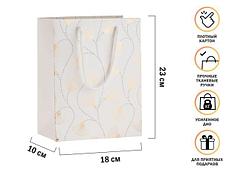 Пакет подарочный с ручками, 23х18х10 см., белый, серия Aurora, PERFECTO LINEA (PERFECTO LINEA) (47-231801)