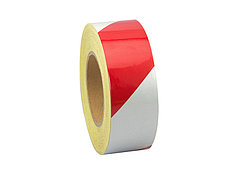 Светоотражающая лента самоклеющая (красно-белая) 45 м,50 мм
