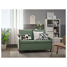 ЛИННЕФОРС 2-местный диван-кровать, Реммарн серо-зеленый ИКЕА, IKEA, фото 4