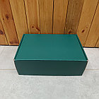 Зеленая Подарочная Оригинальная Коробка 314*212*100 мм. Крафтовая Картонная Коробочка. Плотный картон., фото 2