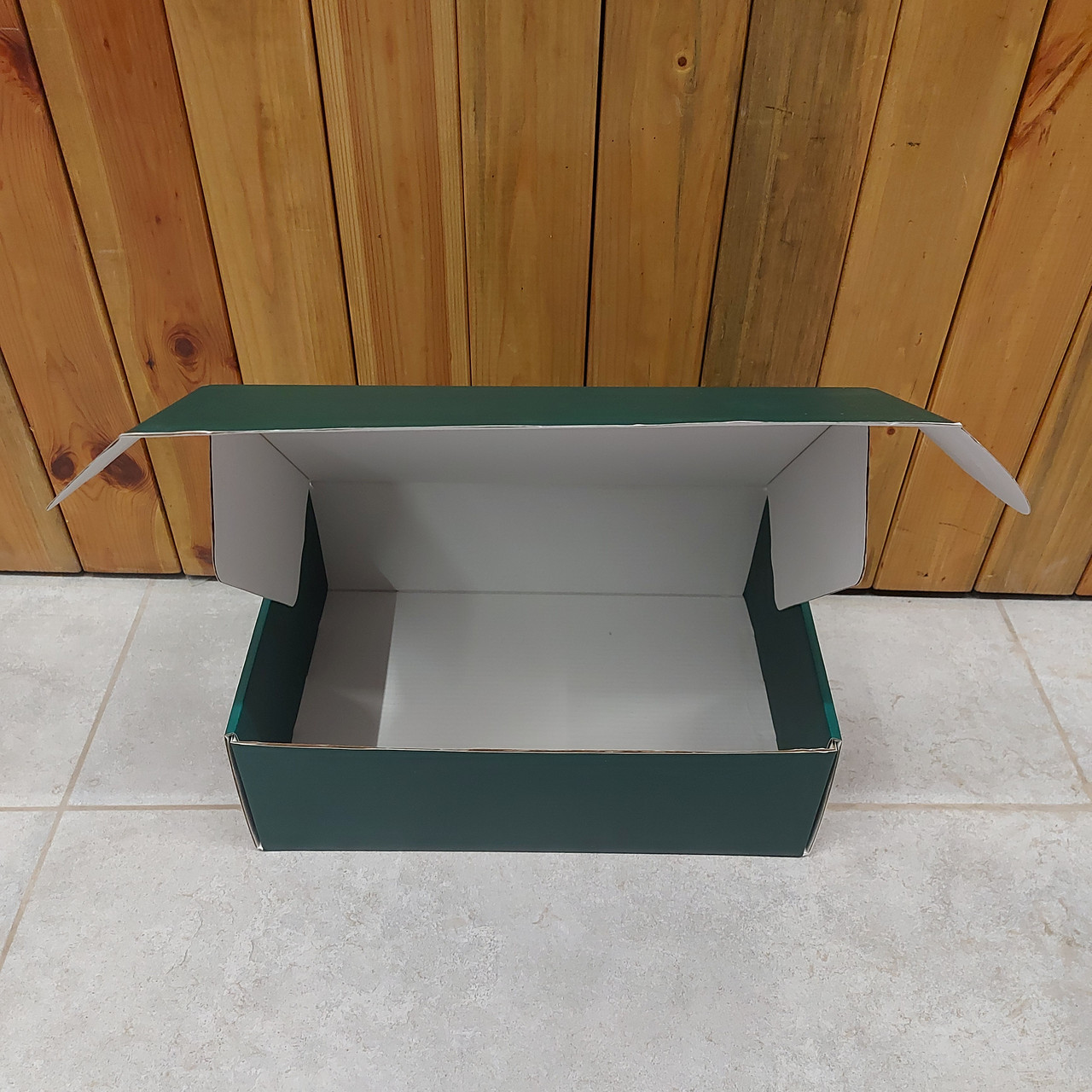 Зеленая Подарочная Оригинальная Коробка 314*212*100 мм. Крафтовая Картонная Коробочка. Плотный картон., фото 1