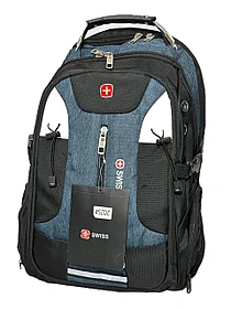 Мужской  рюкзак для города "Swissgear", USB-выход, дождевик. Высота 48 см, ширина 30 см, глубина 20 см.