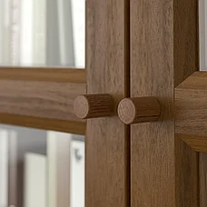 Стеллаж стеклян дверцы БИЛЛИ/ОКСБЕРГ ффект коричневого ореха ИКЕА, IKEA, фото 6