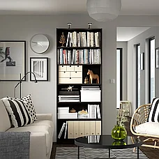 Стеллаж Билли эффект темно-коричневого дуба, 80x28x202 см ИКЕА, IKEA, фото 3