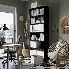 Стеллаж Билли эффект темно-коричневого дуба, 80x28x202 см ИКЕА, IKEA, фото 4