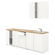Кухня КНОКСХУЛЬТ угловая кухня белая 200x61 см ИКЕА, IKEA