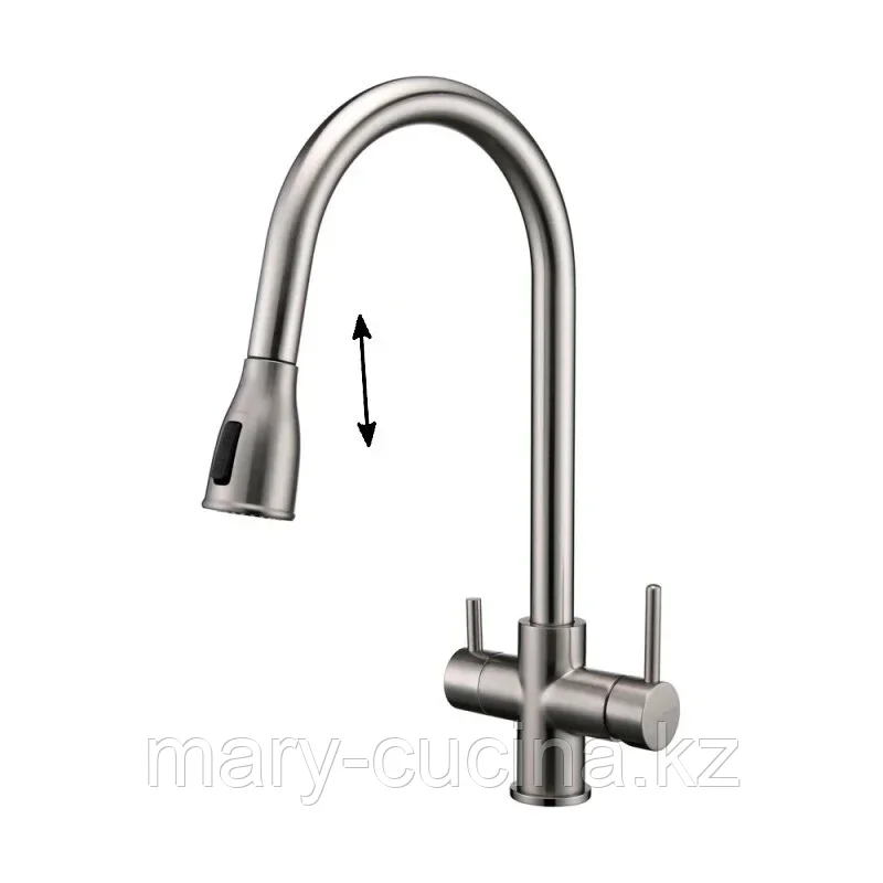 Кухонный Смеситель Нерж Paulmark Lange - никель (La214212-NI), фото 1