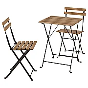ТЭРНО стол+2 стула, для улицы, черный/светло-коричневый ИКЕА, IKEA