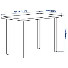Стол Alexys / АДИЛЬС 100х60 белый ИКЕА, IKEA, фото 6
