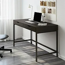 АЛЕКС письменный стол, черно-коричневый, 132x58 см ИКЕА, IKEA, фото 3