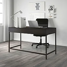 АЛЕКС письменный стол, черно-коричневый, 132x58 см ИКЕА, IKEA, фото 4
