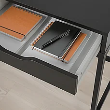 АЛЕКС письменный стол, черно-коричневый, 132x58 см ИКЕА, IKEA, фото 5