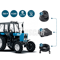 Комплект видеонаблюдения для сельхозтехники на 3 камеры NSCAR AE301_HDD (запись на HDD)