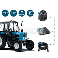 Комплект видеонаблюдения для сельхозтехники на 3 камеры NSCAR AE301_SD (запись на SD)