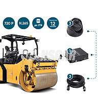 Комплект видеонаблюдения для спецтехники на 3 камеры NSCAR ST301_HDD (запись на HDD)