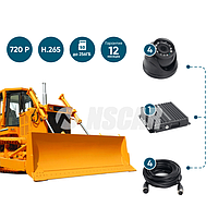 Комплект видеонаблюдения для спецтехники на 4 камеры NSCAR ST401_SD (запись на SD)