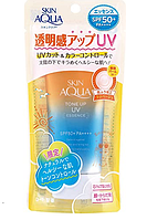 Солнцезащитная эссенция с функцией цветокоррекции кожи ROHTO Skin Aqua Tone Up UV Essence SPF 50+ Latte Beige