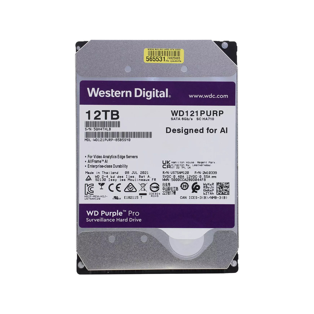 Жесткий диск Western Digital WD121PURP HDD 12Tb, фото 1