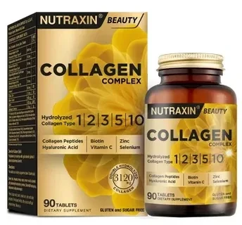 Nutraxin Beauty Collagen Complex ( Коллаген, биотин, цинк, селен, гиалурон ) 90 таблеток, фото 1