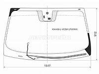 Стекло лобовое (Обогрев щеток/ Датчик дождя) Kia K9 12-18 / Quoris 13-19