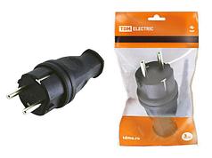 Вилка прямая каучук 2Р+РЕ 16А 250В IP44 TDM (TDM) (SQ0612-0001)