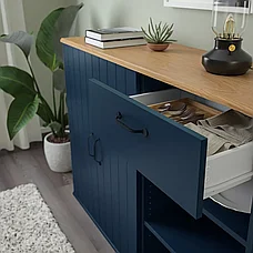 Сервант СКРУВБЫ СКУБЫ Комод, сине-черный, 120х38х90 см ИКЕА, IKEA, фото 4