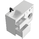 Тумба напольная «DUET» 115см с умывальником Forma 115 левая (цвет: белый), фото 2