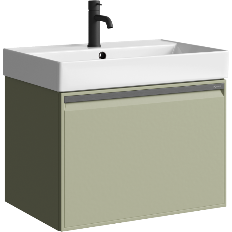 Тумба подвесная «PURE» 66см с умывальником Вилис 650 (цвет: цвет шалфей зеленый), фото 1