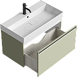 Тумба подвесная «PURE» 81см с умывальником Вилис 800 (цвет: цвет шалфей зеленый), фото 2