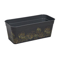 Балконный ящик 42см с дренажем "Монстера" (серый) 354054