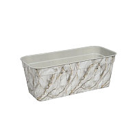 Балконный ящик 42см с дренажем "Мрамор" (светло-серый) 354050
