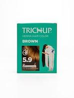 Натуральная хна-краска для волос Тричап 10 гр, коричневая 5.9, Henna Hair Color Brown Trichup